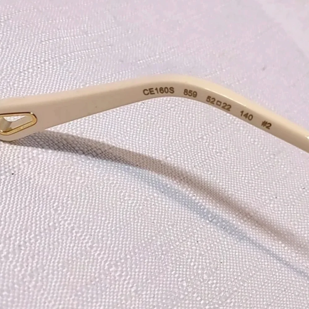 Chloé Caite Geometric Glitter Sunglasses Silver/Gold EUC w/ Case sunnies